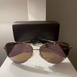 Gold & Tortoise Coach Aviator Sunglasses